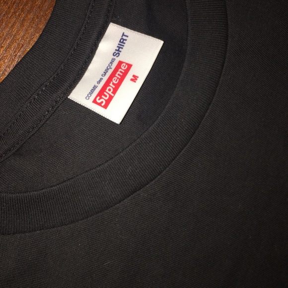 Supreme Comme Des Garcons Shirt Box Logo Tee Black - Picture 6 of 7